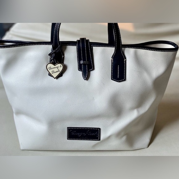 Dooney & Bourke Handbags - Dooney & Bourke Off White and Black Large Tote Bag